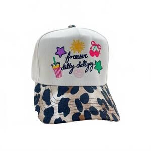 NEW POPPY & PINE women's forever dilly dallying brim hat in leopard